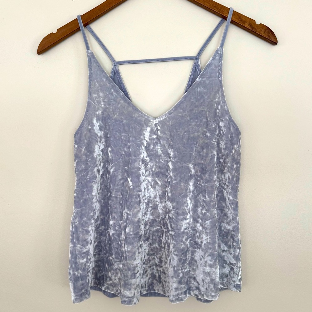 American Eagle Crushed Velvet Flowy Top